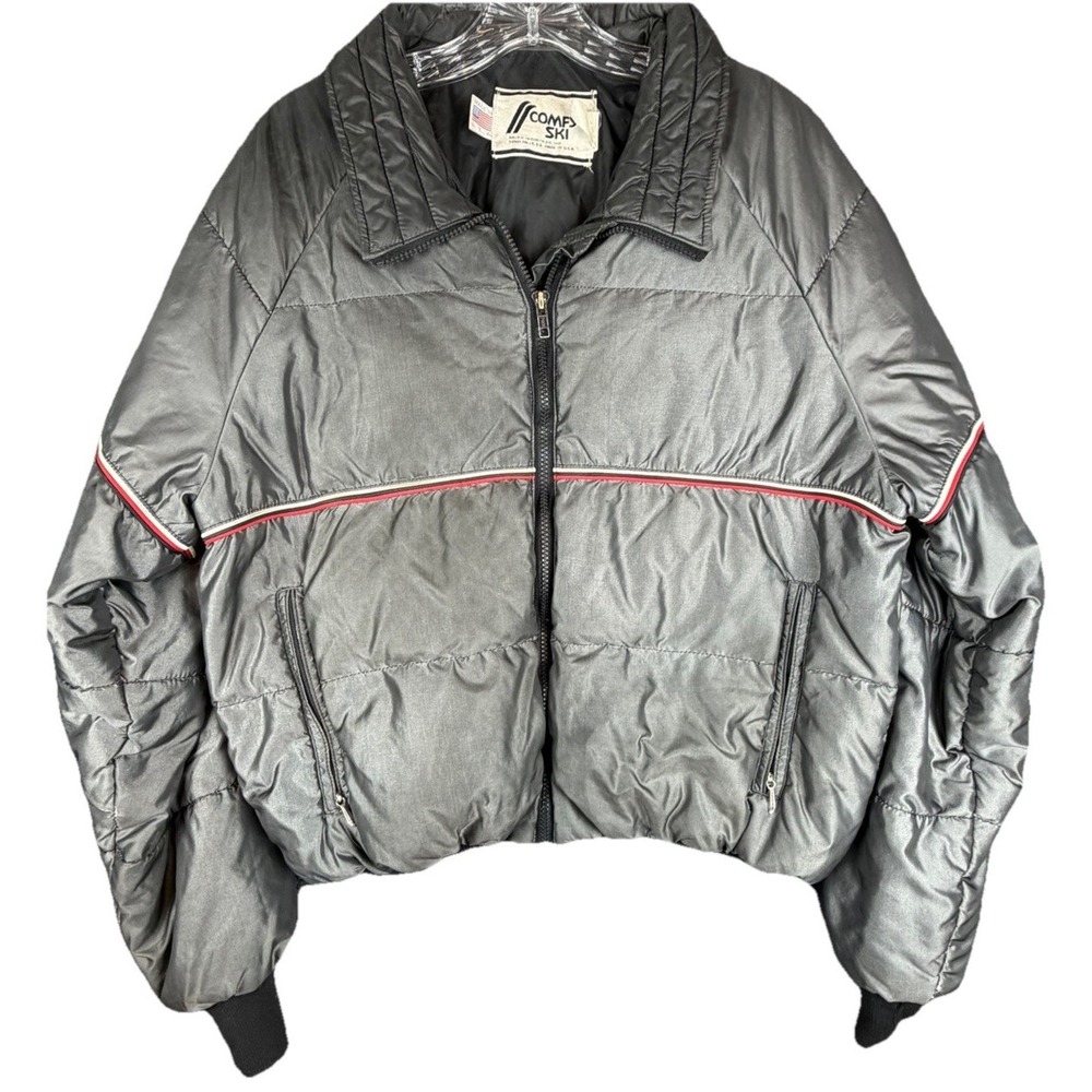 COMFY SKI Raven Industries Inc Puffer Jacket Gray Down Filled Men's L